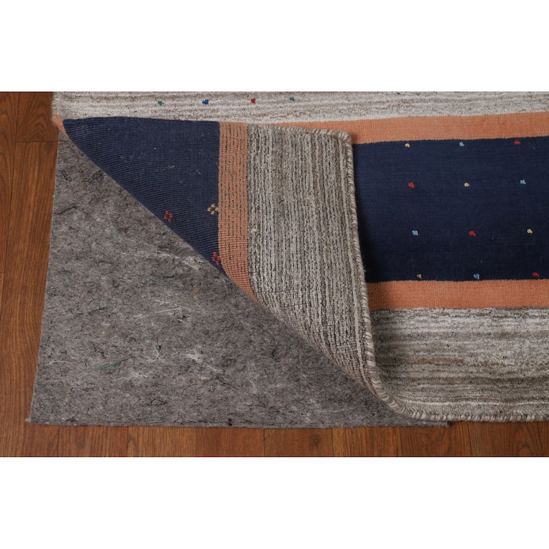 Hand Knotted Oriental 100% Wool Carpet Tribal Tribal Greys & Charcoal Gabbeh Area Rug - 10' 1'' X 8' 5''