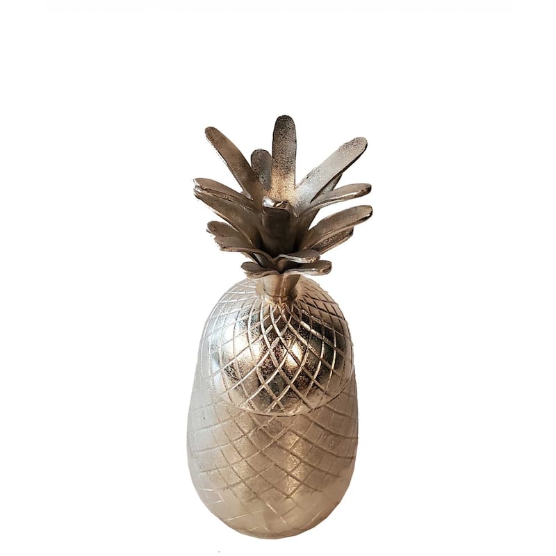 HomeRoots Pineapple Storage Aluminium Decor - 5.5' X '5.5' X '14