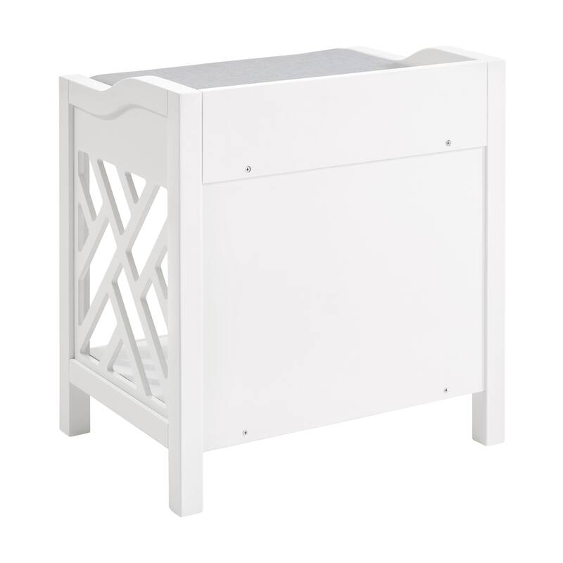 Coventry Bench with Cushion (White) - White