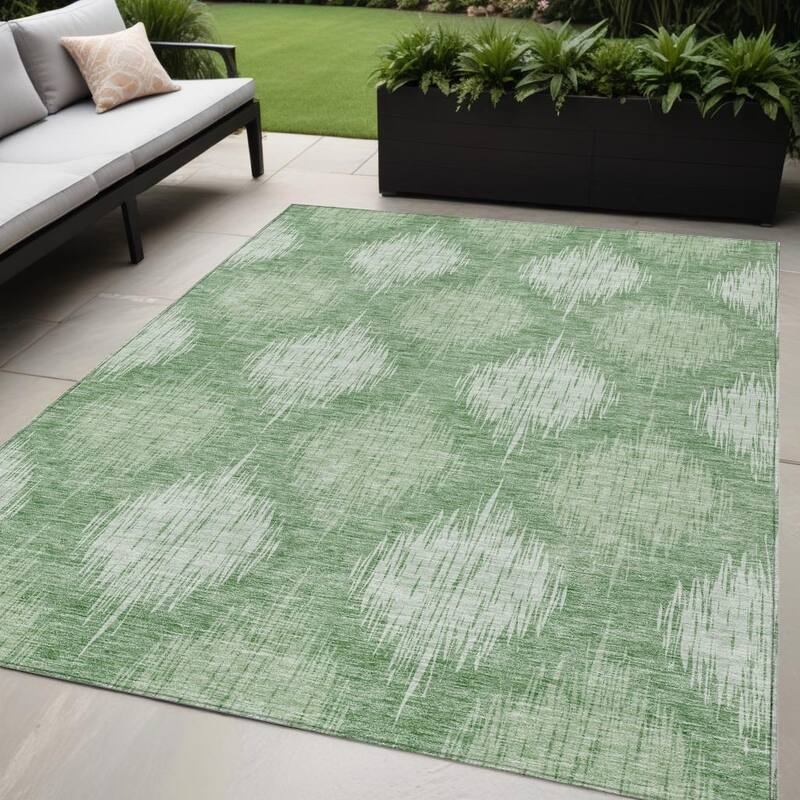 HomeRoots Ikat Transitional Rectangle Outdoor Rug - 5' X 8'