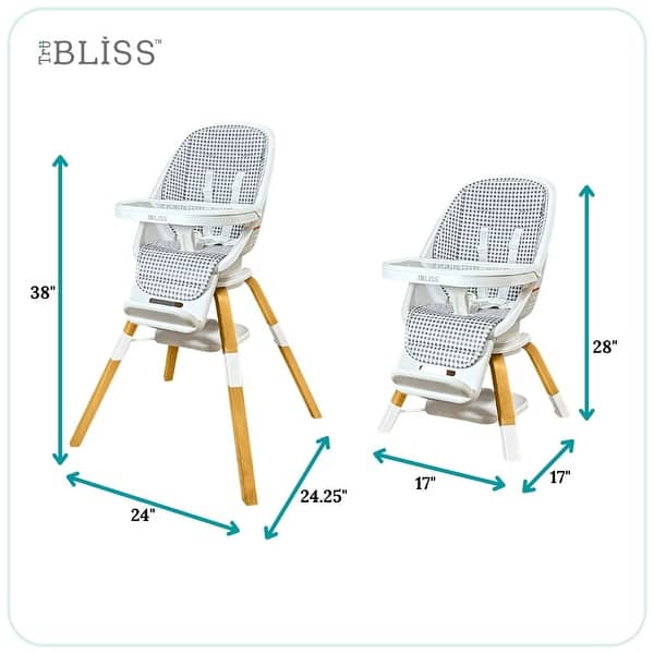 dimension image slide 0 of 3, TruBliss 2-in-1 Turn-A-Tot High Chair with 360 Swivel