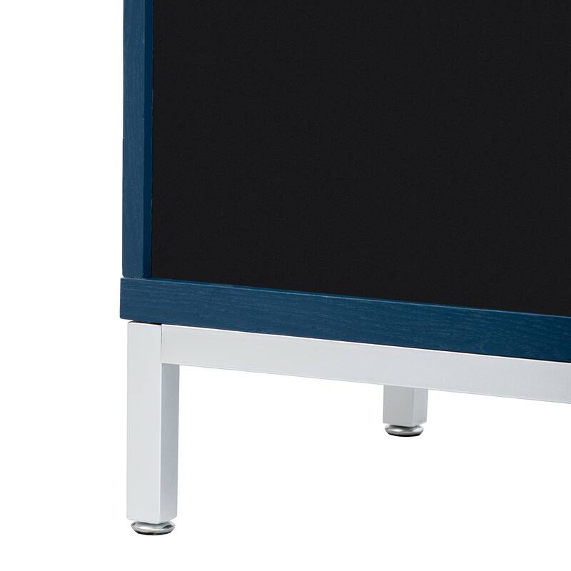 Modern Storage Cabinet with Adjustable Wooden Shelves and Metal Leg Frame for Living Room, Entryway, Dining Room