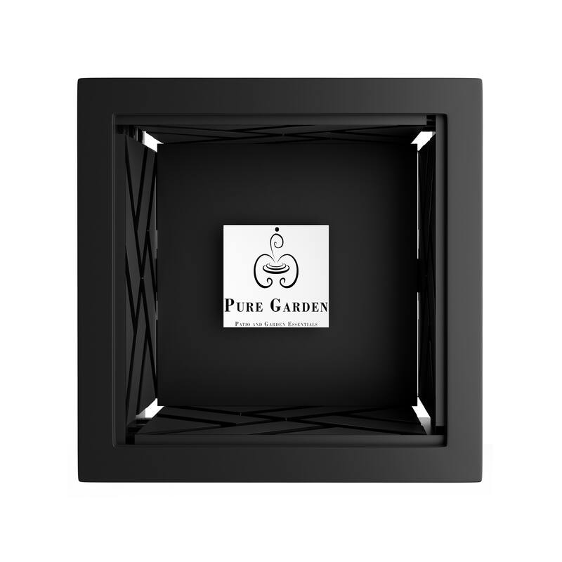 Lattice Design Planter Box - 14.75-Inch-Square Decorative Outdoor Flower or Plant Pot by Pure Garden - 14.75 x 14.75 x 13