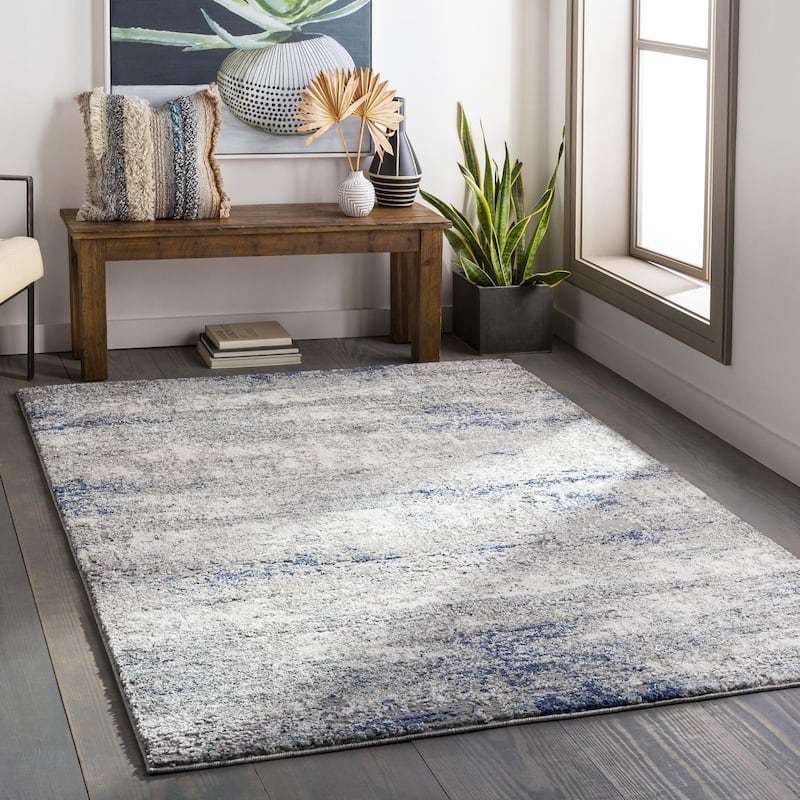 Livabliss Transitional Andorra Abstract Area Rug - 7'10" x 10' - Blue