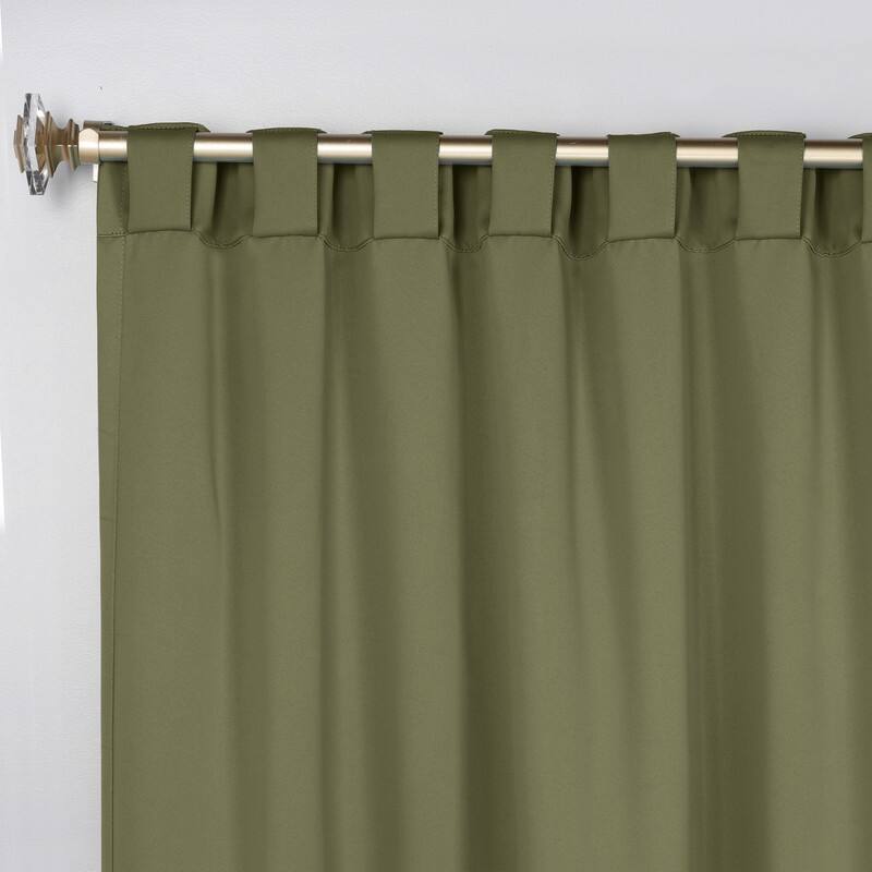 Superior Solid Machine Washable Room Darkening Blackout Curtains with Back Tabs, Set of 2