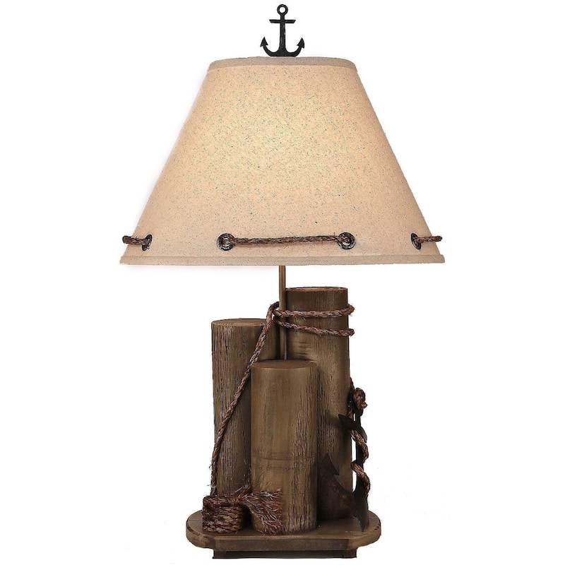Coastal Dock Pilings Table Lamp - Dock Pilings with Anchor