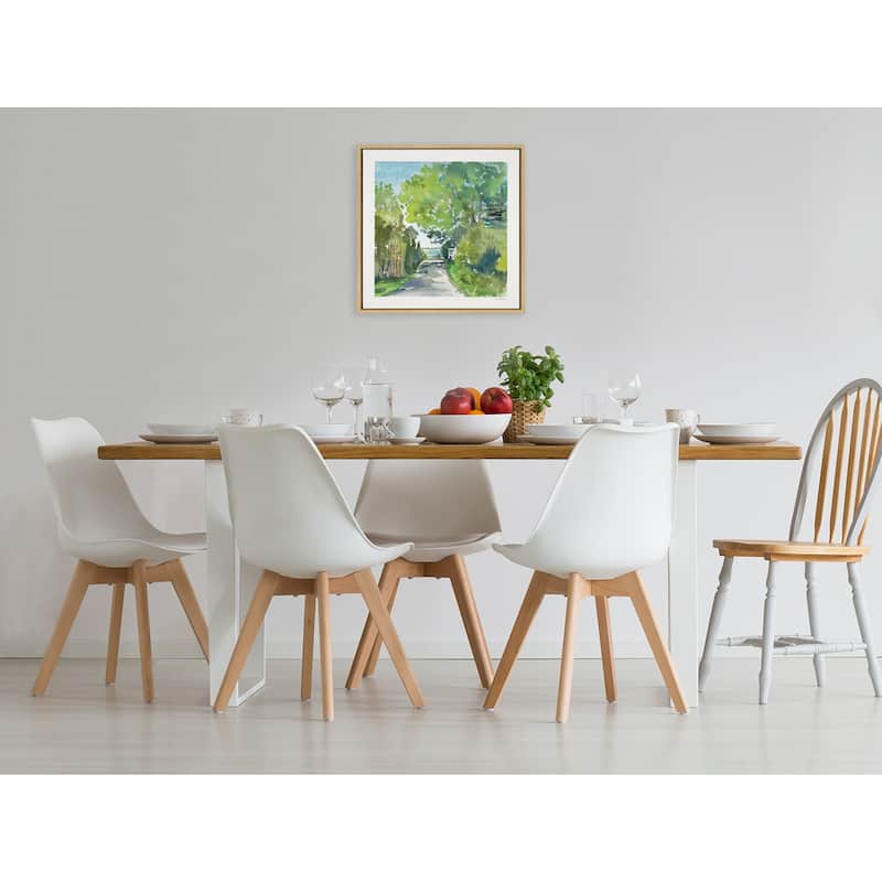 Kate and Laurel Sylvie The Lane and Sea Framed Canvas by Patricia Shaw
