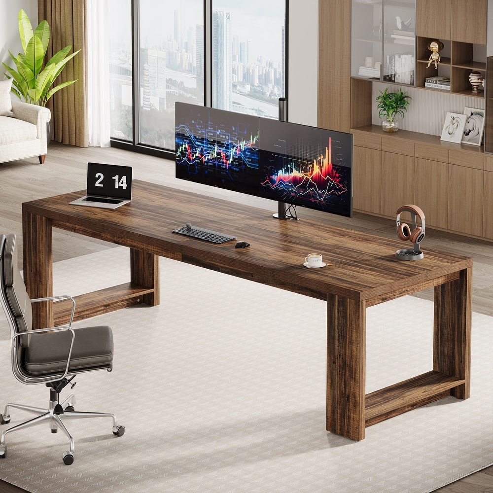 2 Person Desk, 86'' Extra Long Desk, Double Computer Desk Workstation