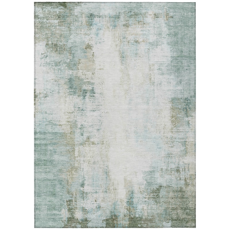 Machine Washable Indoor/Outdoor Abstract Solid Chantille Rug