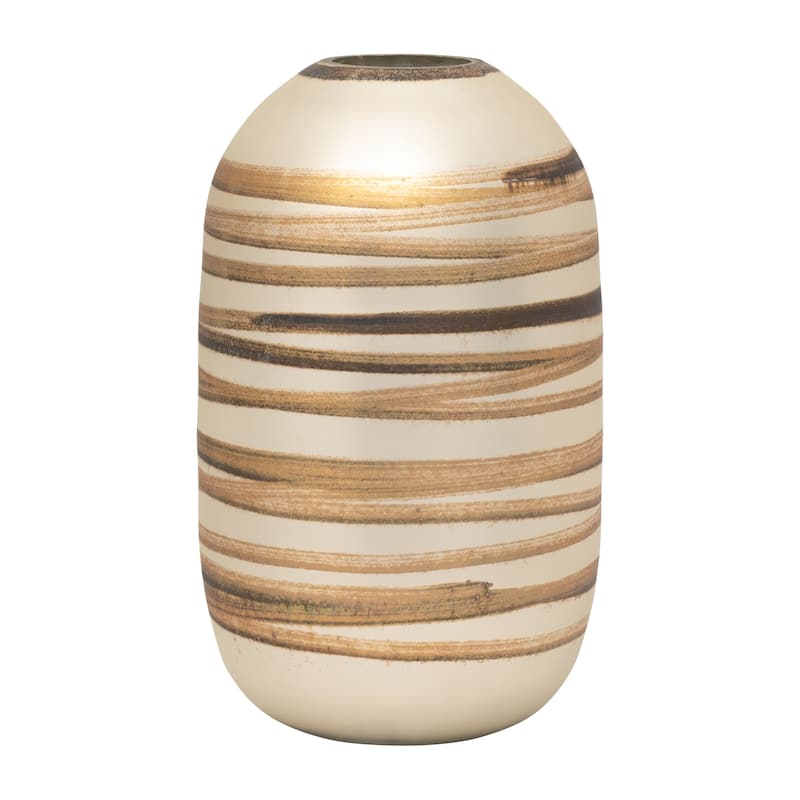 Sagebrook Home Glass Gold Cylinder Antique Ring Vase - 8" x 8" x 14"