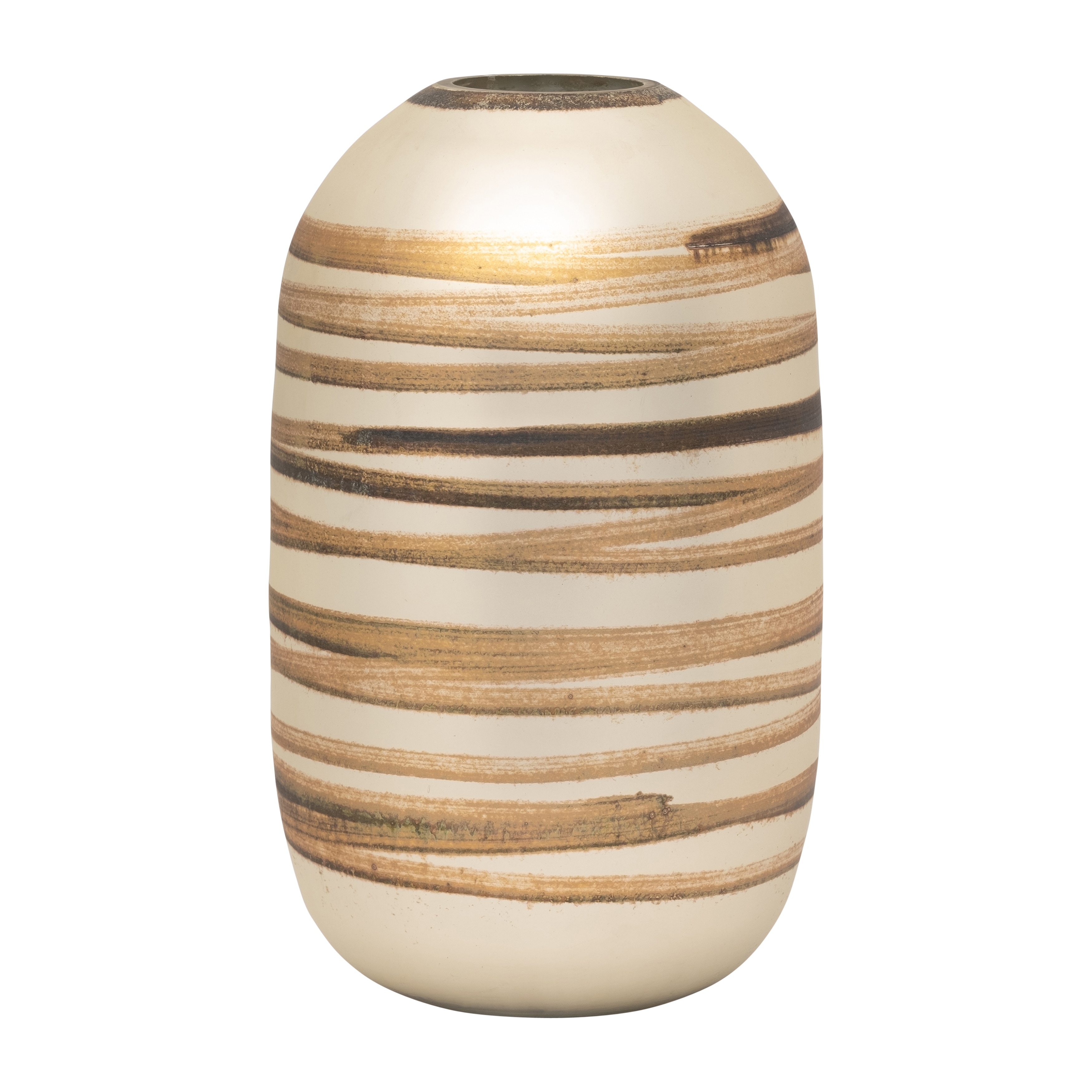 Sagebrook Home Glass Gold Cylinder Antique Ring Vase