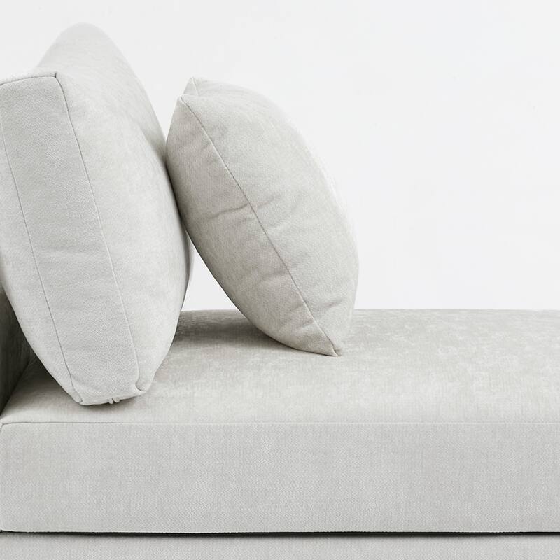 Chenille Upholstered Armless Accent Chair With Plush Cushion