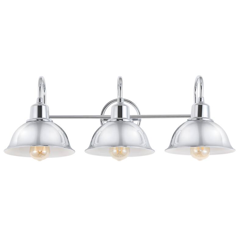 Frisco Farmhouse Industrial Iron LED Vanity, Chrome by JONATHAN Y