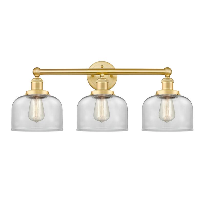 Innovations Lighting 616-3W-10-25 Bell Vanity Bell 3 Light 25" Wide - Satin Gold / Clear