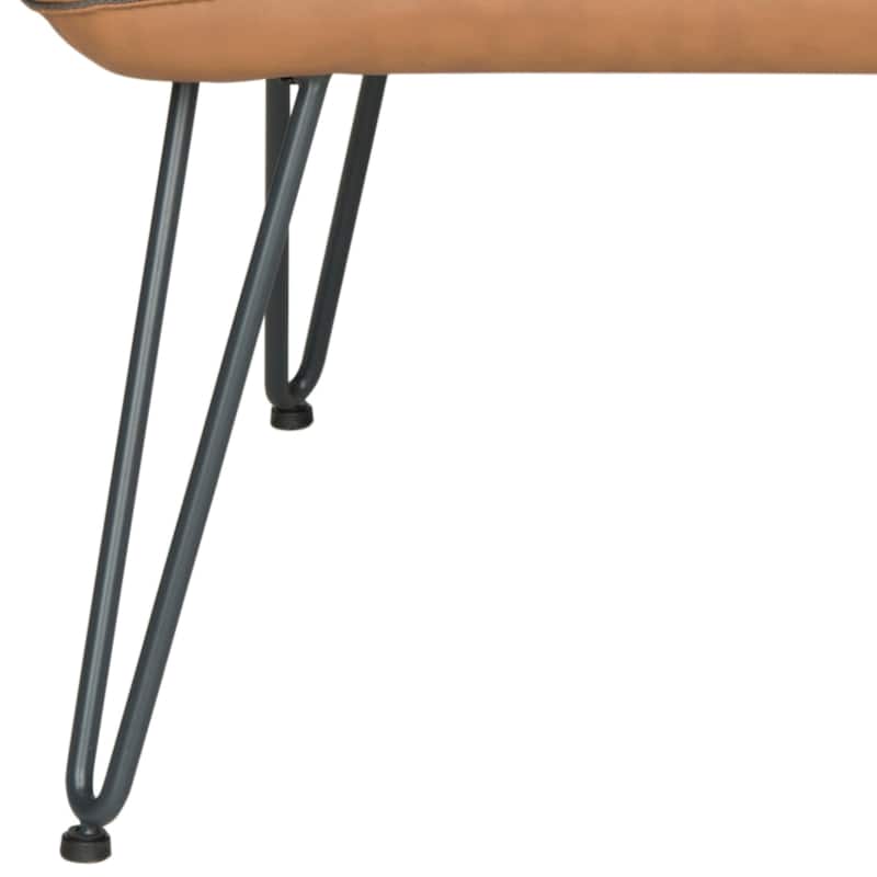 SAFAVIEH Idamae Mid-Century Modern Faux Leather Arm Chair - 29Wx28Dx33H
