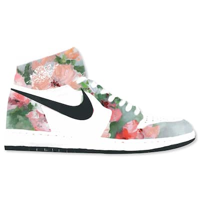 Floral Sneaker Shape Die-Cut Acrylic Wall Art, 19 x 10.5