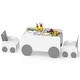 preview thumbnail 8 of 7, Gezen Kids Table Chair Set with Eye-catching Car-Shaped Design, Height-Adjustable Activity Table for Drawing Reading, Gray+White