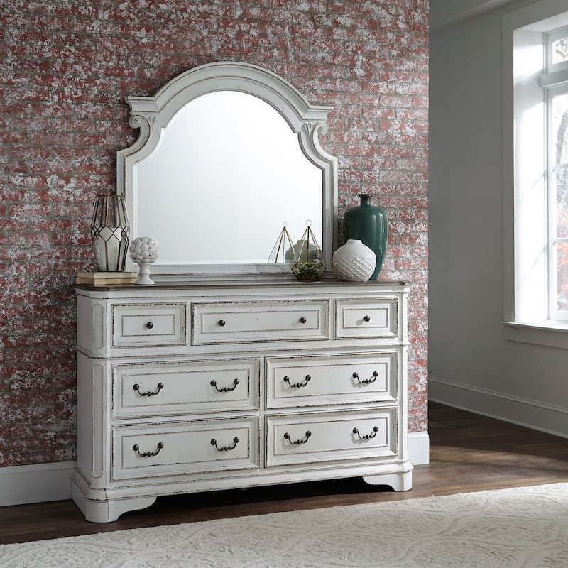 Magnolia Manor 7 Drawer Dresser For Bedroom Storage with 2 Finish Options