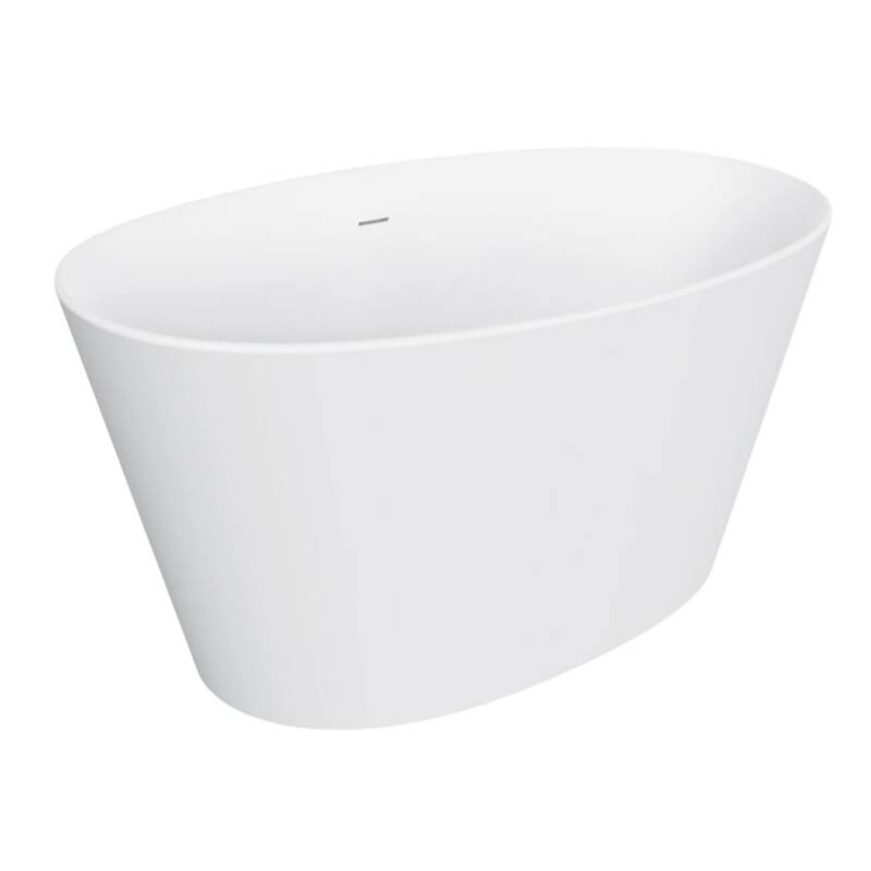KISRAIS 67" X 33.5" Freestanding Soaking Solid Surface Artificial Stone Bathtub
