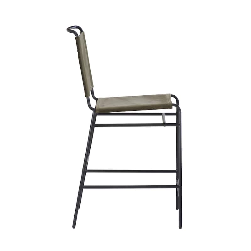 Leffler Metal Faux Leather 25.5-Inch Counter Stool