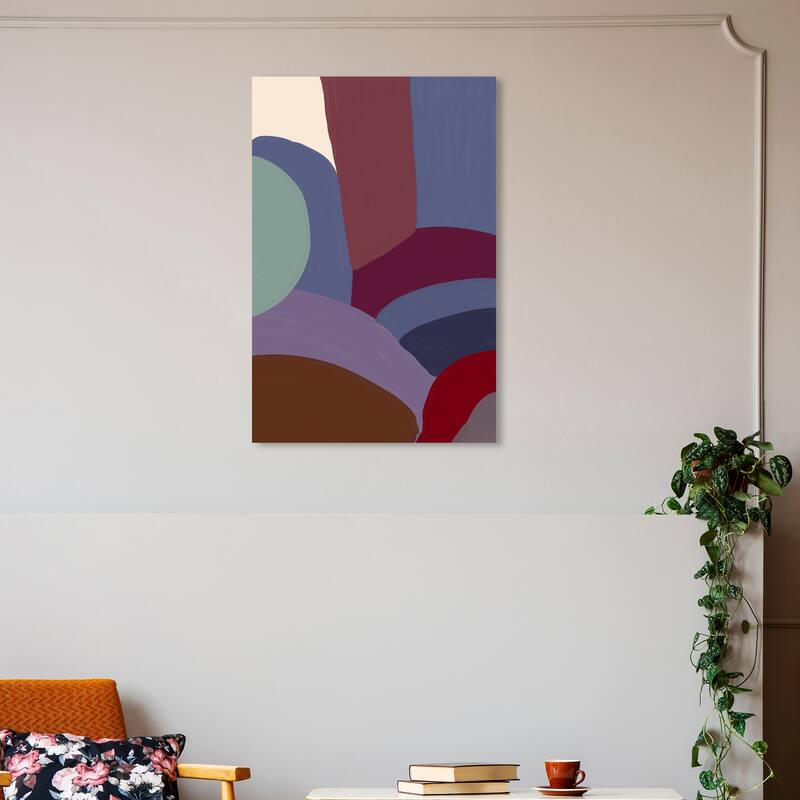 Wynwood Studio Canvas Abstract Connect to Earth Tones Purple and Maroon Modern & Contemporary Wall Art Canvas Print - 30 x 20