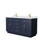 Option Dark Blue, Gold Trim, White Cultured Marble Top