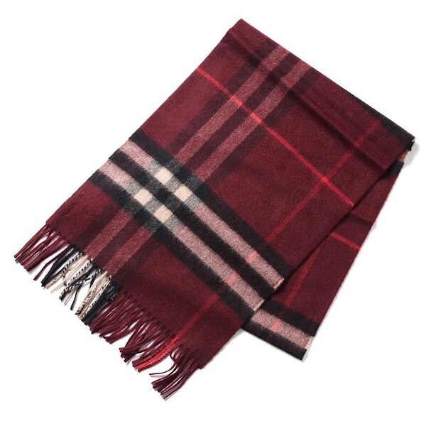 burgundy burberry scarf