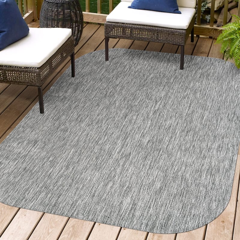 JONATHAN Y Miles Modern Minimalist Radius Corner Solid Indoor/Outdoor Shaped Area Rug