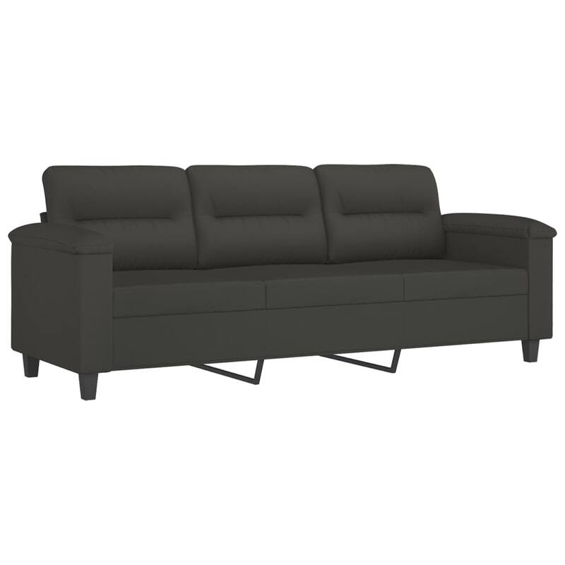 vidaXL Sofa Sectional Modern Couch with Pillows and Cushions Microfiber Fabric