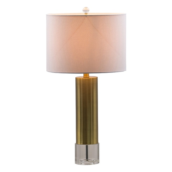 14x14x28" Metal Table Lamp With Crystal Base