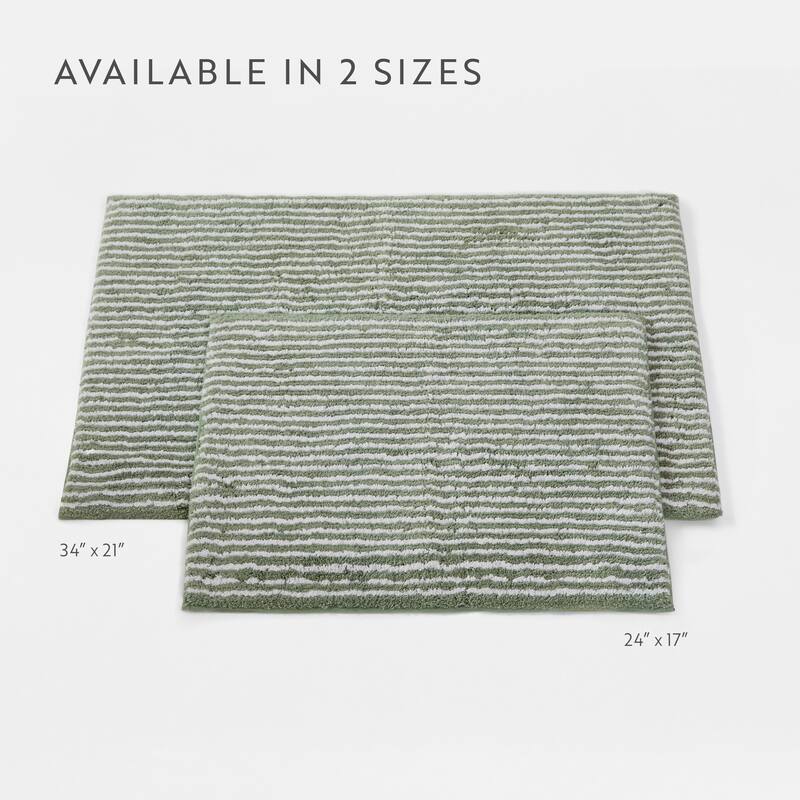 Becky Cameron 100% Cotton Pinstripe Patterned Bath Mat