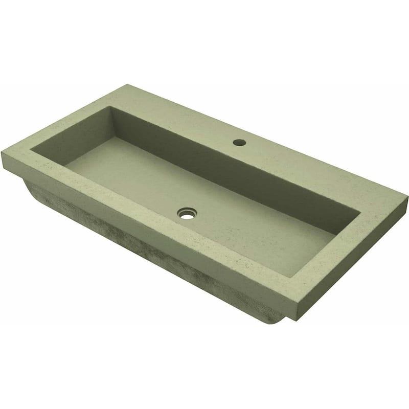 Native Trails Trough 36" NativeStone Drop In Bathroom Sink with 1 Hole - Sage
