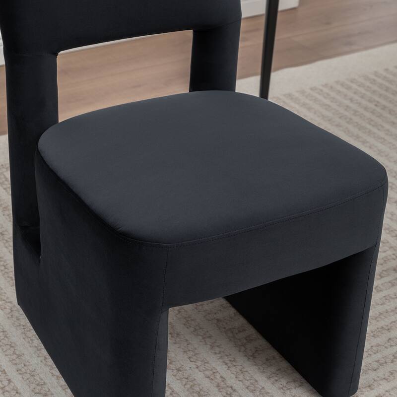 SEYNAR Modern Velvet Upholstered Armless Dining Chair Set of 6