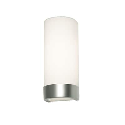 AFX Evanston 12-inch Satin Nickel LED Sconce with White Glass