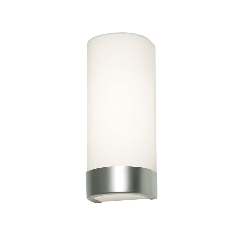 AFX Evanston 12-inch Satin Nickel LED Sconce with White Glass