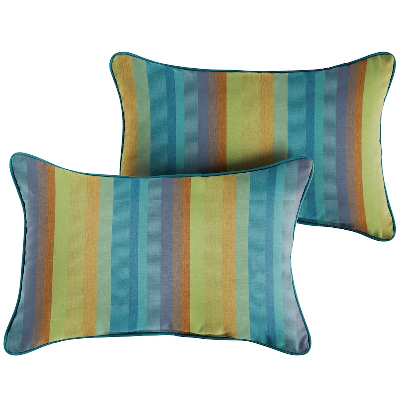 Sunbrella Astoria Lagoon/ Spectrum Peacock Indoor/ Outdoor Pillow Set