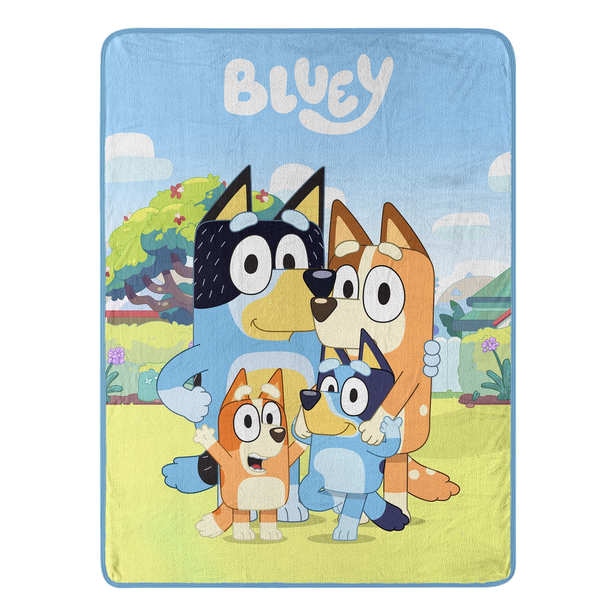 Bluey Family Photo Micro Raschel Throw Blanket