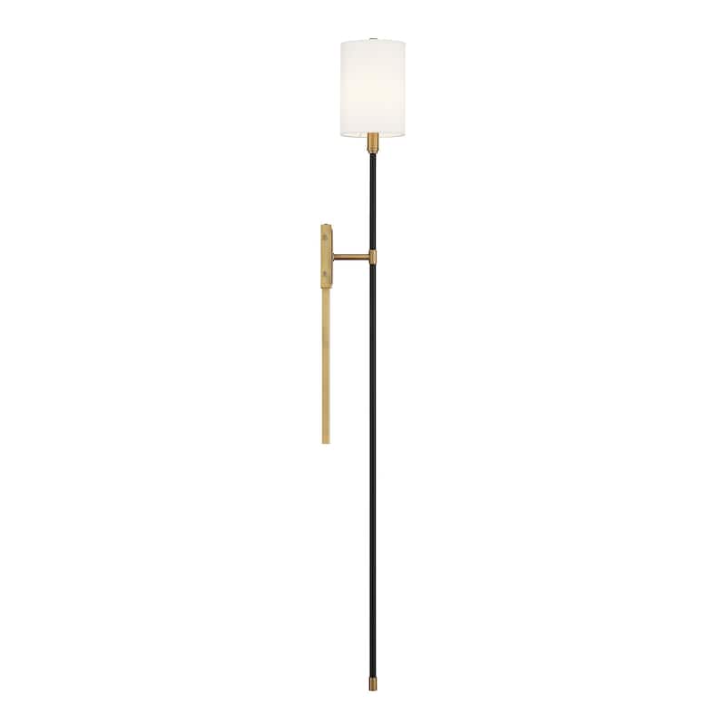 Trade Winds Paige 1-Light Wall Sconce in Black with Natural Brass Accents