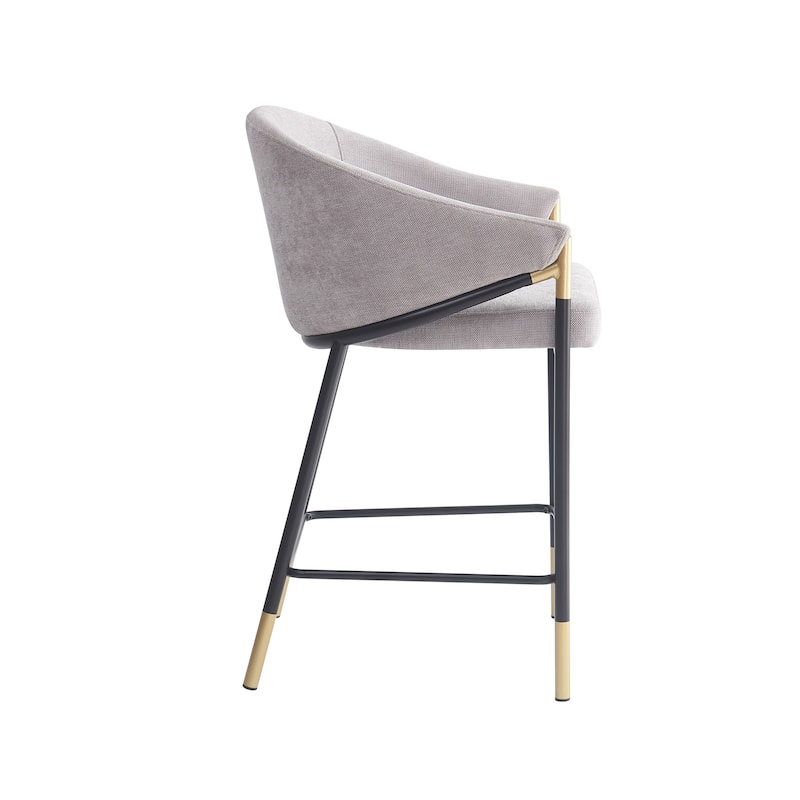 Christopher Knight Home - Soleil Modern 26" Seat Height Bar Stool with Curved Armrests & Gold Accents