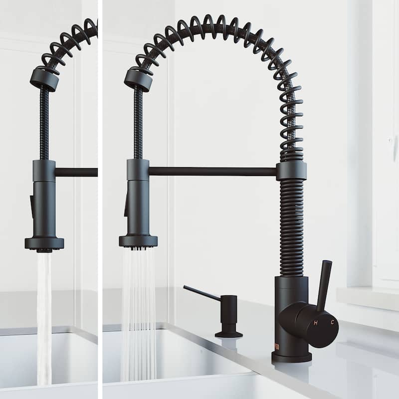 VIGO Edison 19" H Single Handle Pull-Down Sprayer Kitchen Faucet