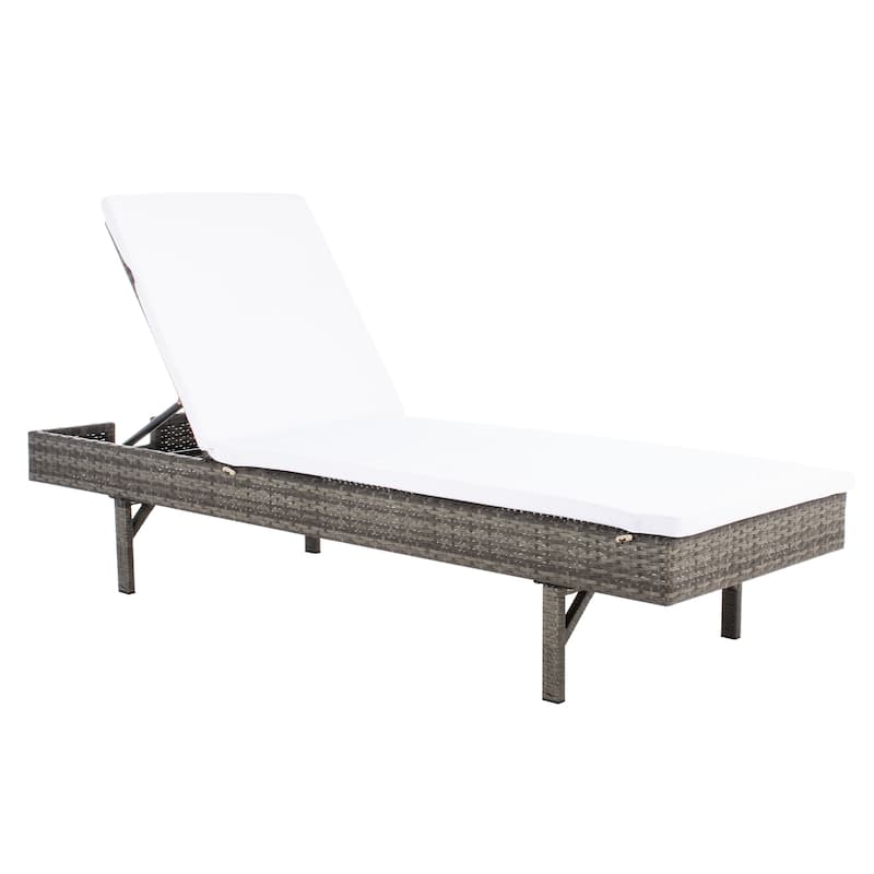 SAFAVIEH Outdoor Sanaa Sun Lounger with Cushion - 25Wx77Dx41H