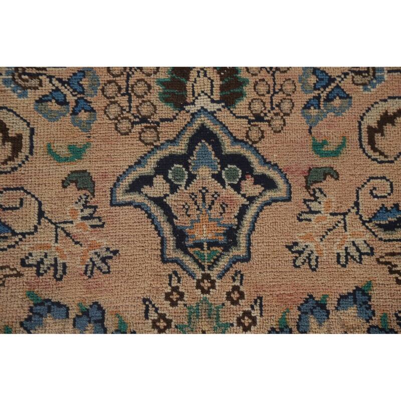 Hand Knotted Oriental 100% Wool Carpet Traditional Floral Peach Hamedan Area Rug - 9' 9'' X 5' 11''