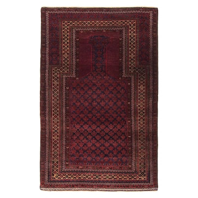 Teimani Red Rug 3'2" x 5'1" - 3'2 x 5'1