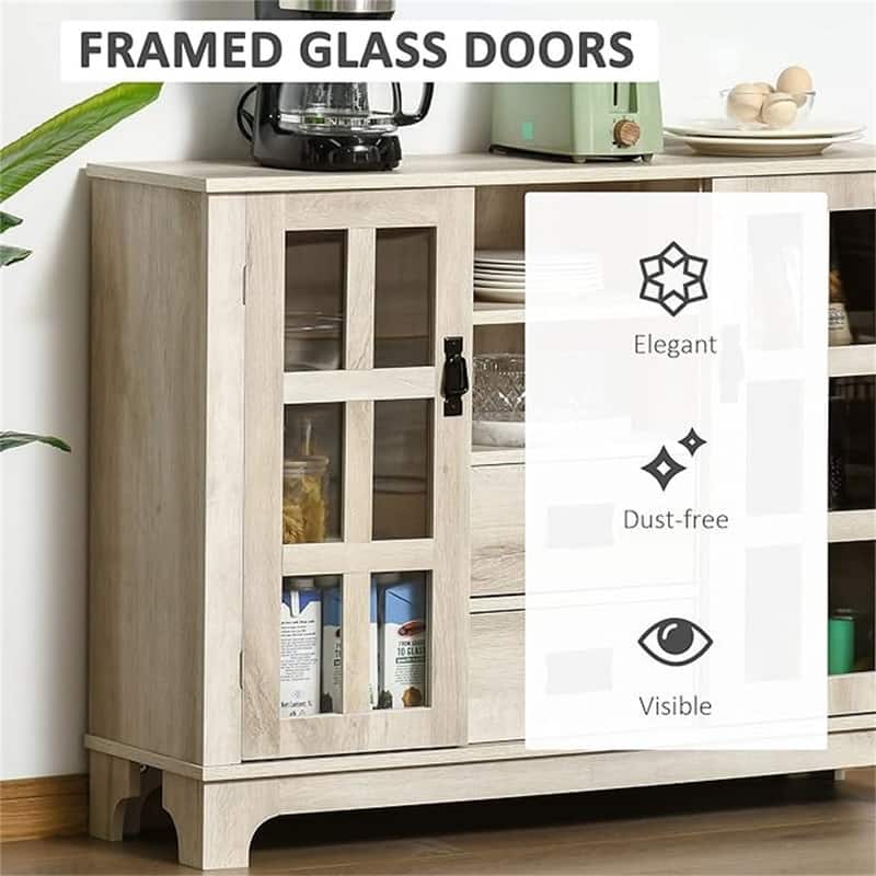 Sideboard Buffet Cabinet - 11.75"D x 42.25"W x 32"H