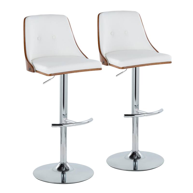 Carson Carrington Oscar Adjustable Bar Stool with Rounded T Footrest (Set of 2)