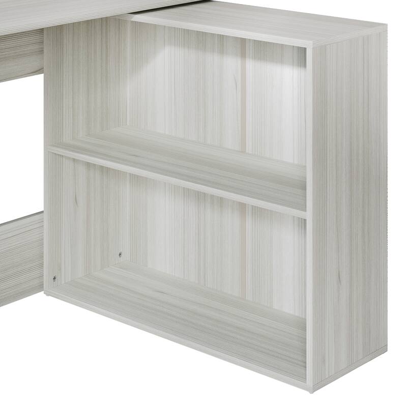 CraftPorch Contemporary L-Shape Writing Desk with Cabinet