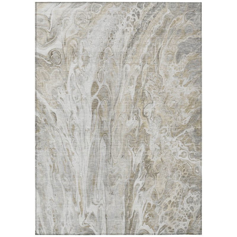 HomeRoots Abstract Contemporary Rectangle Outdoor Rug