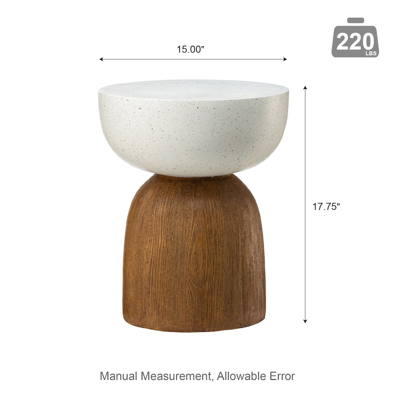 Glitzhome 17.75"H MGO Geometric Faux Terrazzo and Garden Stool