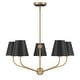 preview thumbnail 3 of 3, Xavier 5 Light Vibrant Gold + Matte Black Chandelier