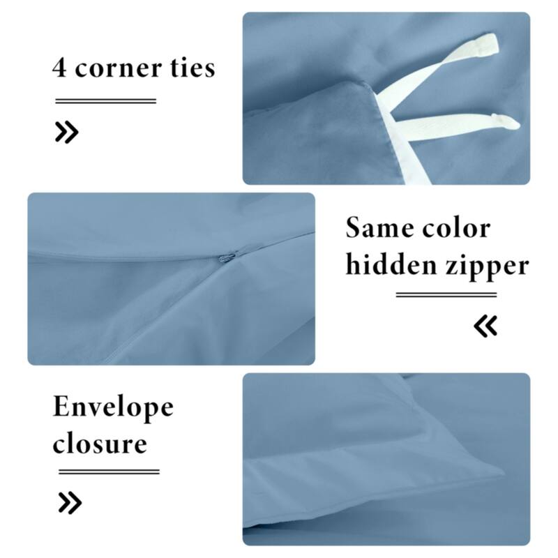Royale Linens Black Duvet Cover Full Size - Soft Duvet Cover Set - 3 Piece Double Brushed Full Duvet Covers with Zipper Closure